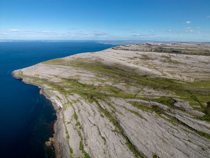 The Burren National Park aerial view