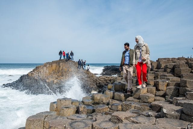 The Giants Causeway people walking